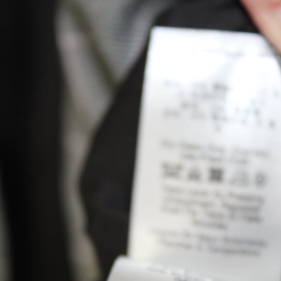 DKNY Black & White Plaid Faux Leather Sleeves  Blazer Jacket  Size M - Picture 13 of 16